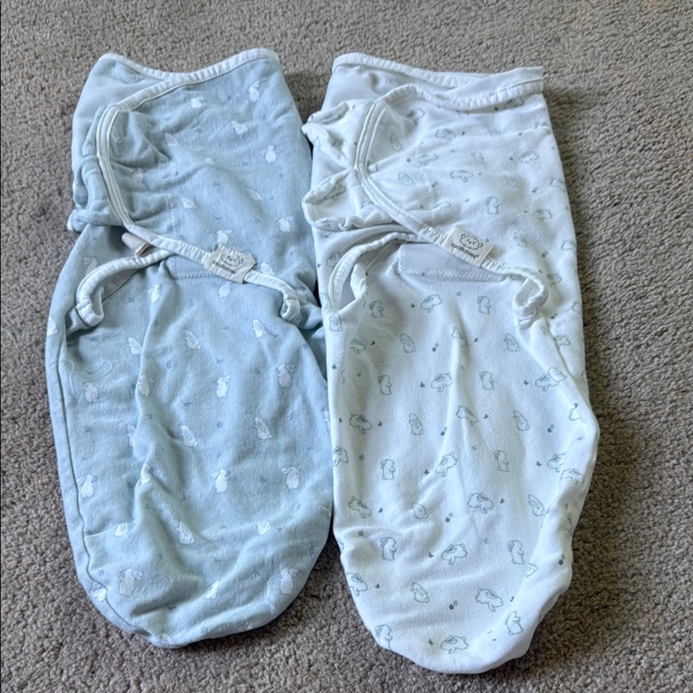 Baby Swaddle Set in Blue and White